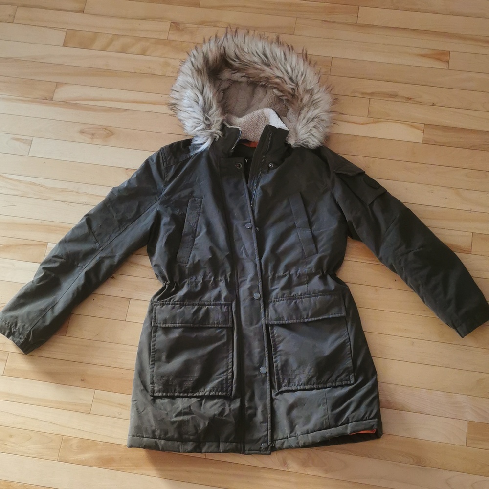 DKNY Army Green Winter Coat
